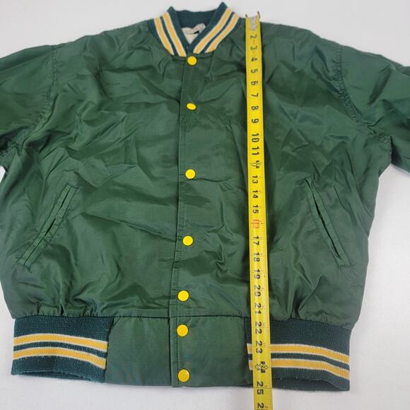 Vintage 90s West Wind Varsity Bomber Satin Jacket Mens L Greenbay Packer‎ Colors - Picture 3 of 11